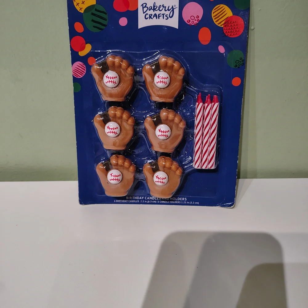 NWT Bakery Crafts Baseball Themed Birthday Candles Party Supplies Cake 12 Pieces